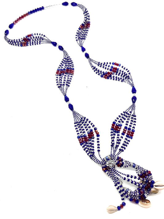 Collar w/ Pulsera  (Eleke w/ Ilde) Yemaya 22"