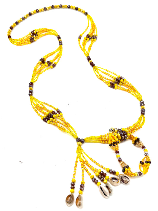 Collar w/ Pulsera  (Eleke w/ Ilde) Oshun 22"